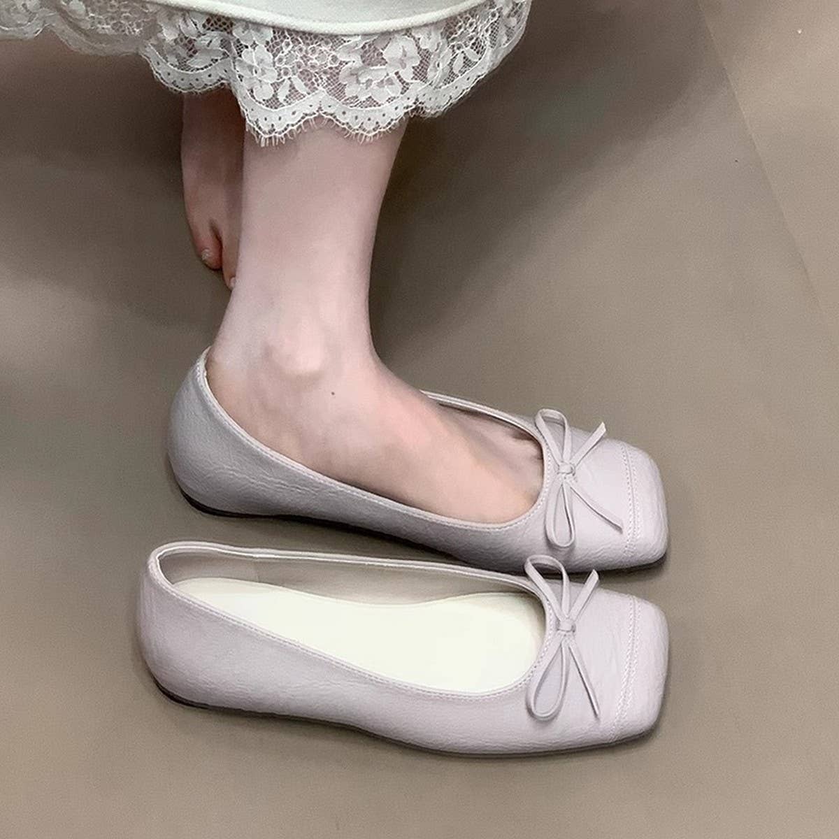 HIDDEN HEEL BOW LOAFERS FOR WORK COMFORT_CWSHF0159