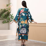 PEACOCK FLORAL PRINT BEACH COVER UP FOR BIKINI_CWMM6304