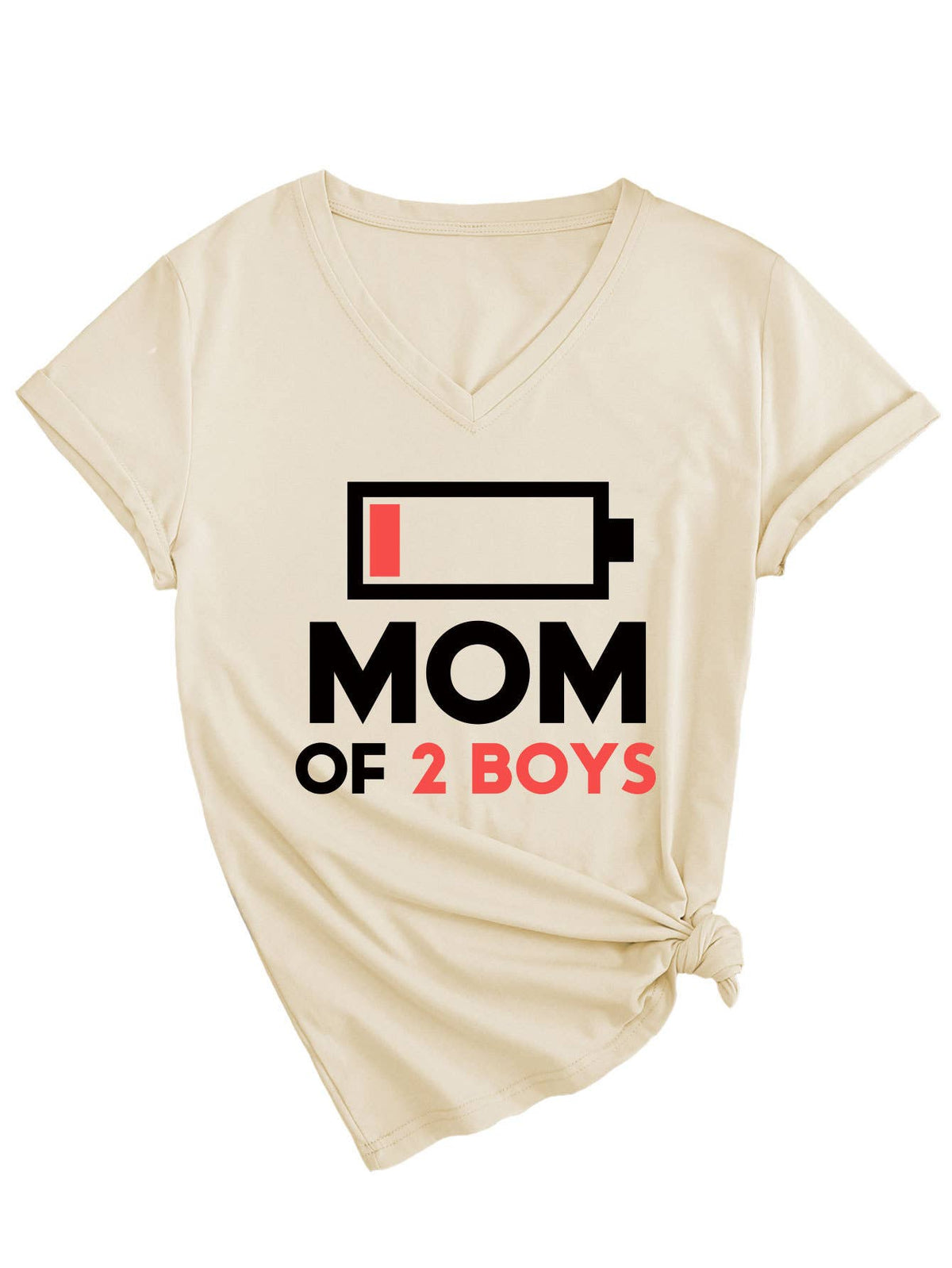 Solid V-Neck Mother'S Day Blouse