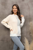 With Irregular Knit Loose Pullover Sweater
