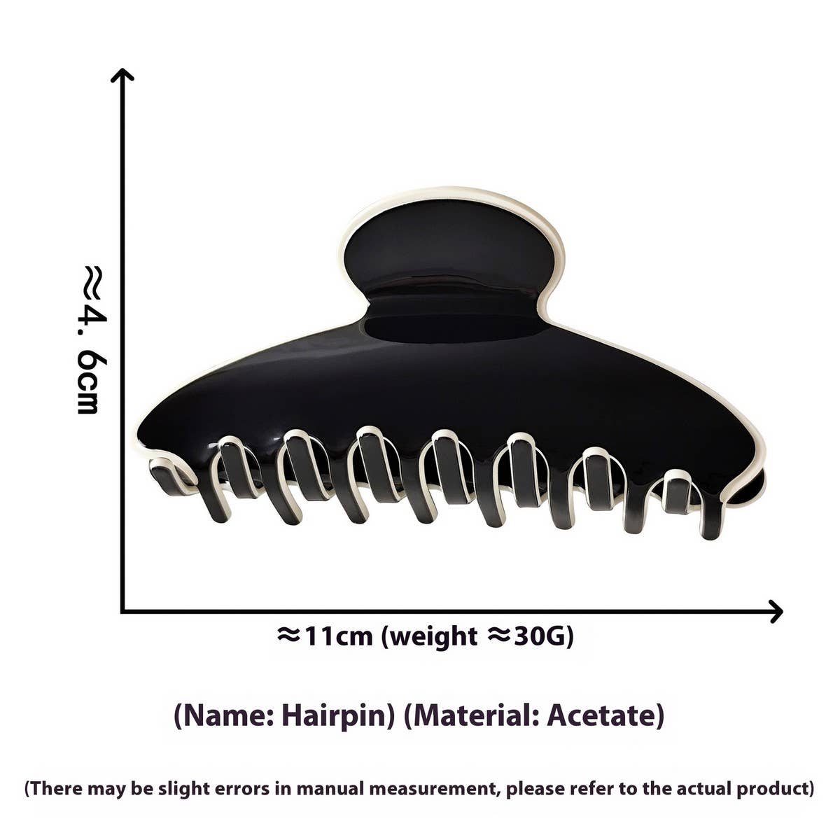 Elegant Acetate Hair Claw ? Pure Color_Cwaha07172