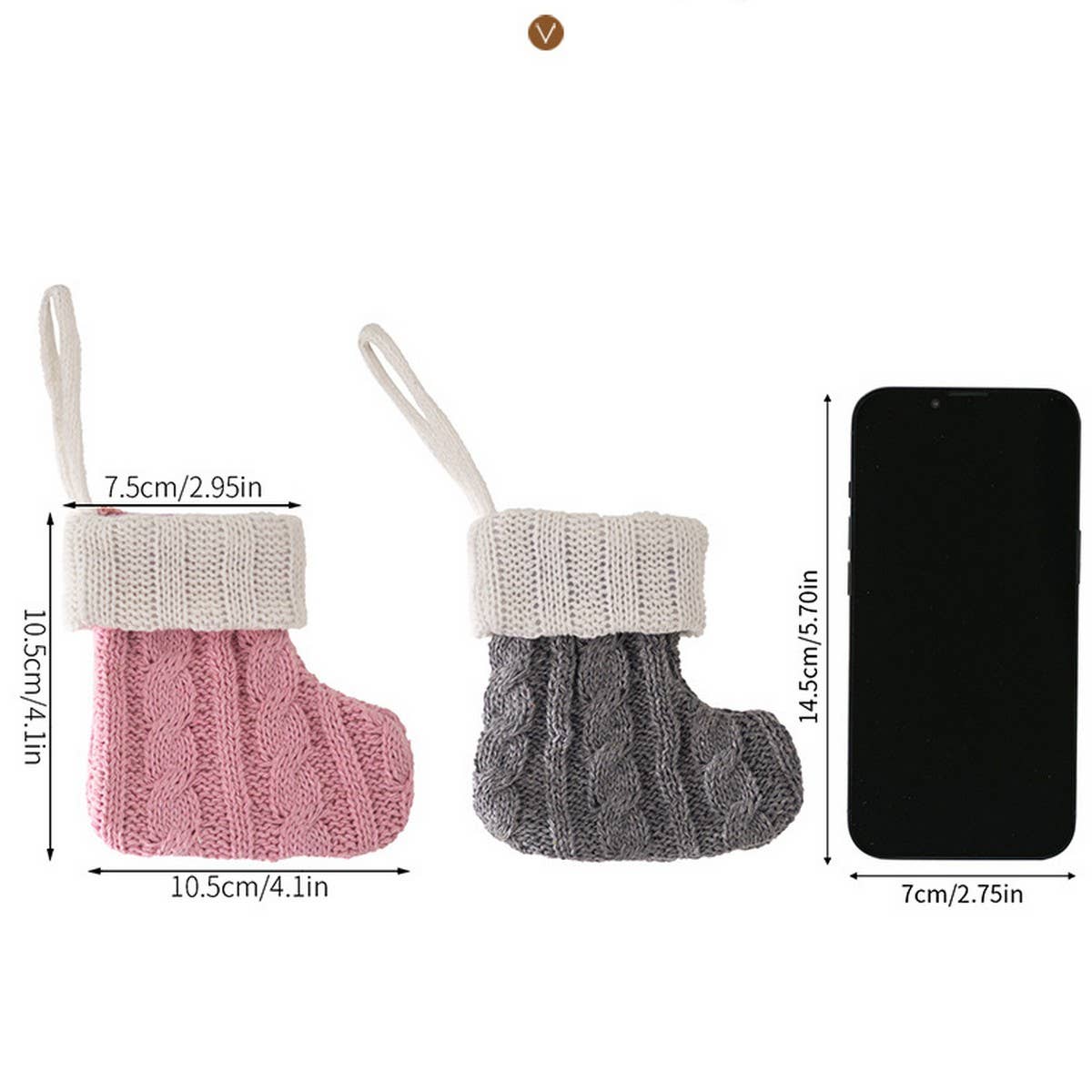 Cwag00595_Nordic Pink Mini Knitted Christmas Stocking