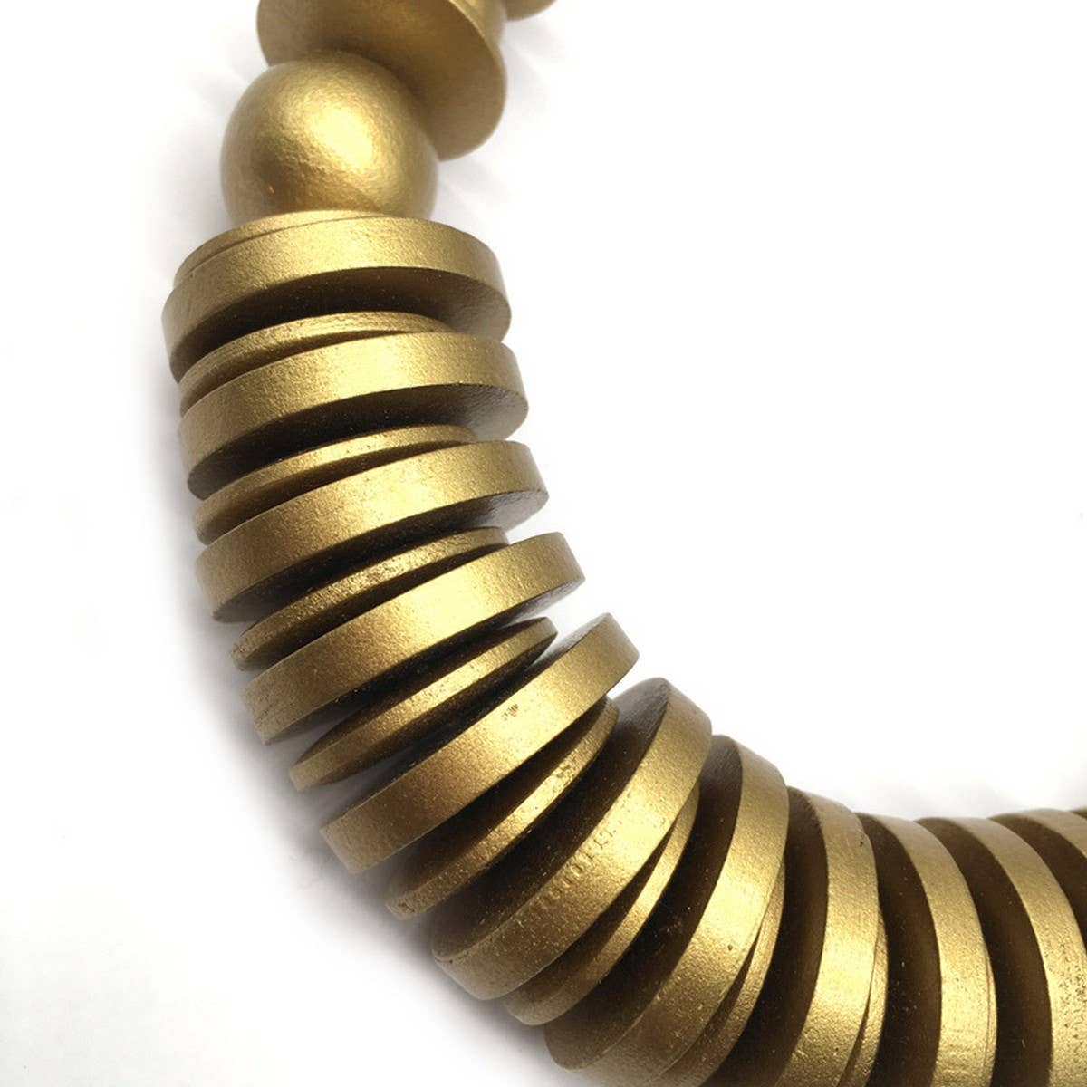 Vintage Single Layer Wooden Bead Necklace_Cwmm4734