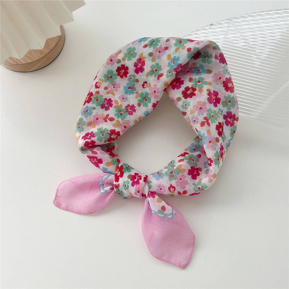 COTTON LINEN SQUARE SCARF BREATHABLE NECK WRAP_CWMS0673