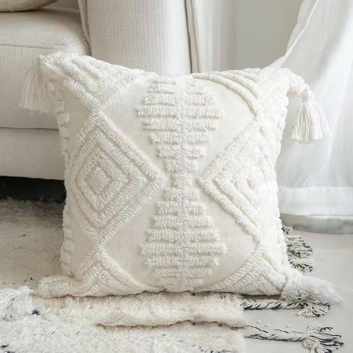 LUXURY WHITE GREEN SOFA PILLOW COVER MODERN CUSHION_CWMM7707