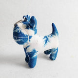 HANDMADE INDIGO TIE DYE ANIMAL DOLL KEYCHAIN FRESH_CWMM6032