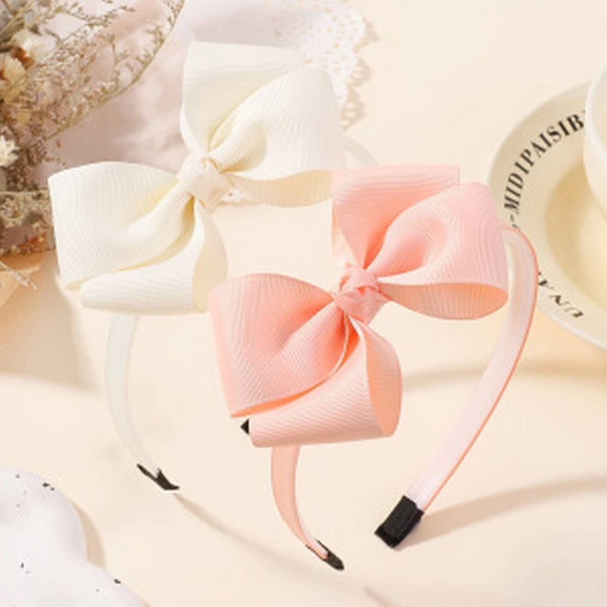 DOUBLE BOW HAIR CLIP SET WITH PEARL FOR KIDS_CWAHA6735