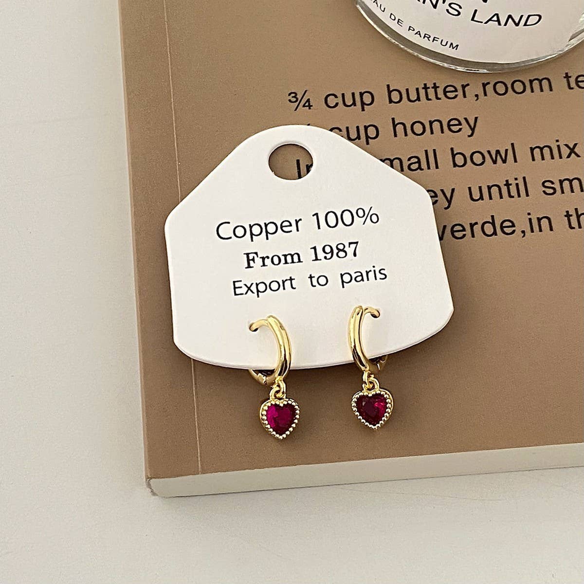 Valentines Day Zircon Heart Pendant Earrings