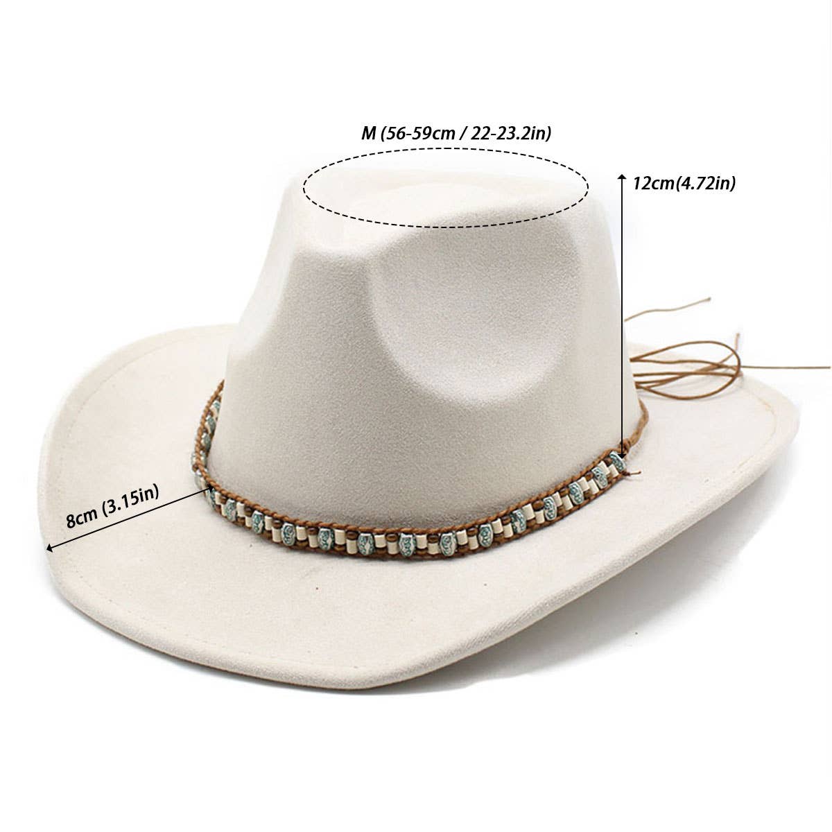 FELT SUEDE LIKE BEADED COWBOY FEDORA UNISEX HAT_CWAH0822