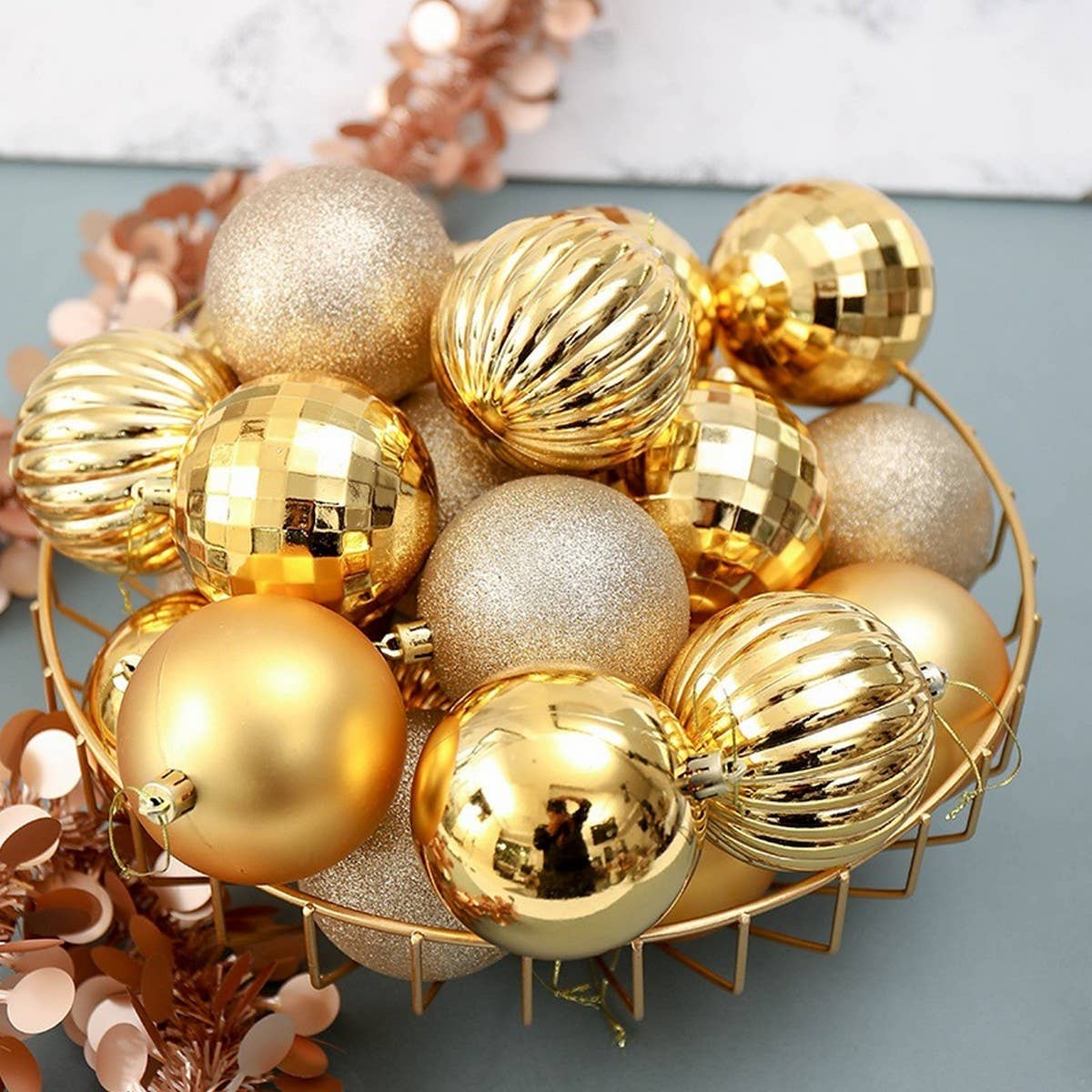 34PCS CHRISTMAS TREE ORNAMENTS BALL SET 4CM_CWMM9835