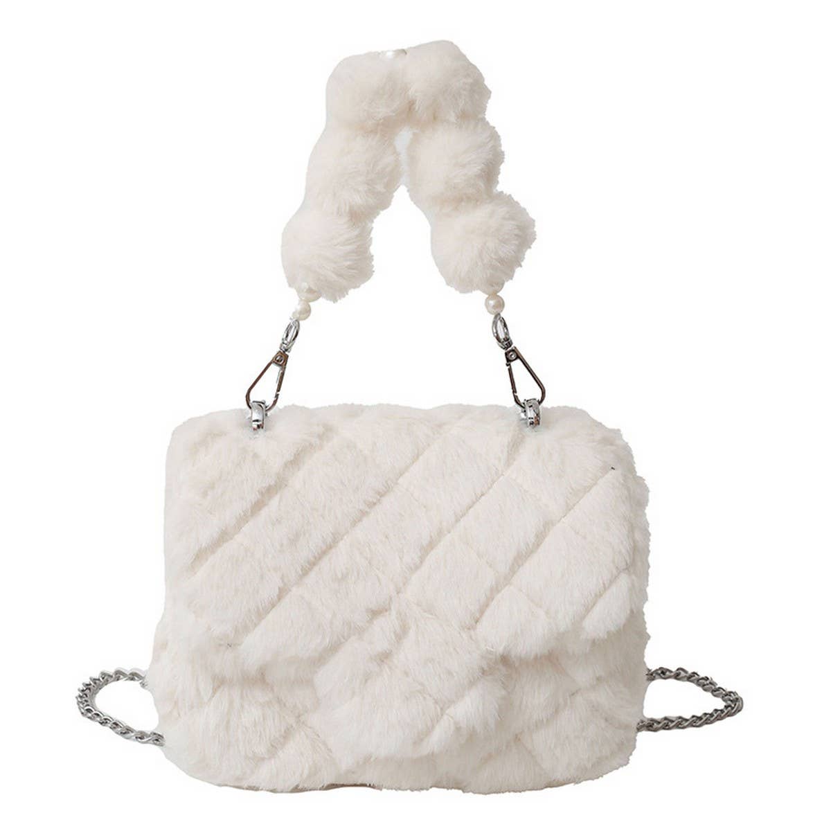 Winter Lamb Wool Shoulder And Crossbody Plush Bag_Cwab3952
