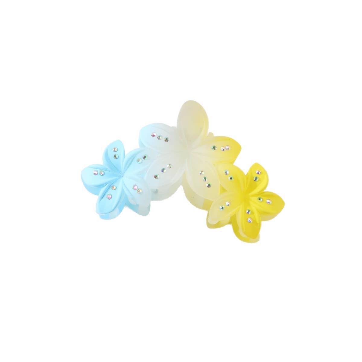 GRADIENT RHINESTONE EGG FLOWER HAIR CLAW CLIPS_CWMM4998