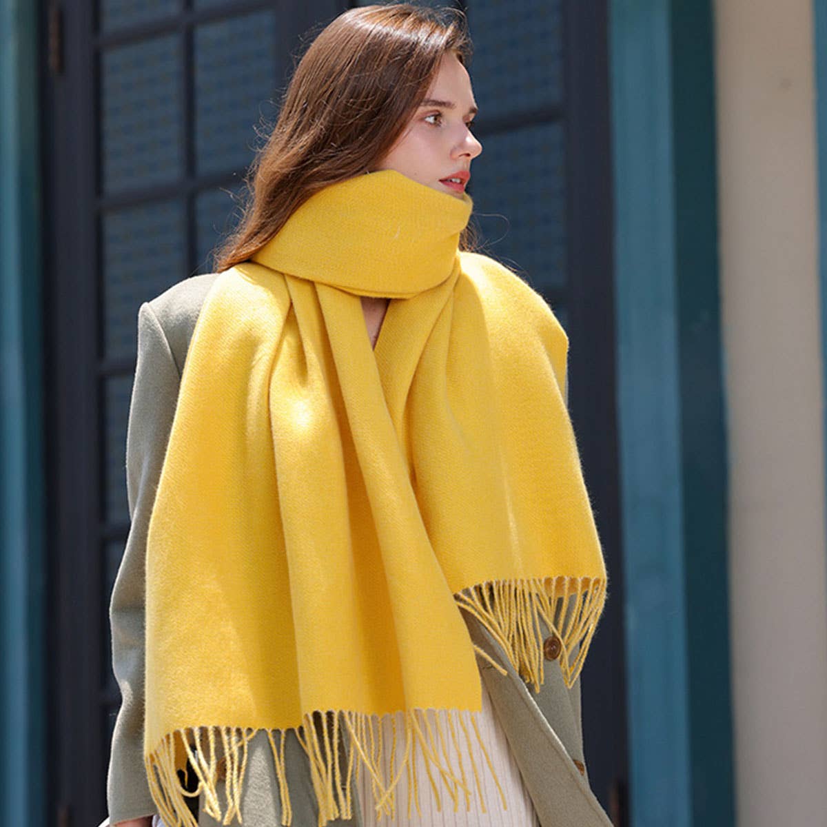 FASHION SCARF SOFT FAUX CASHMERE WITH TASSELS_CWASC0174