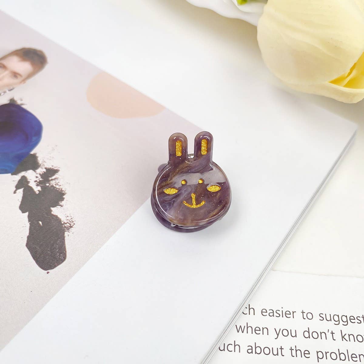 MINI BUNNY HAIR CLAW CUTE ACETATE BANGS CLIP_CWAHA0731