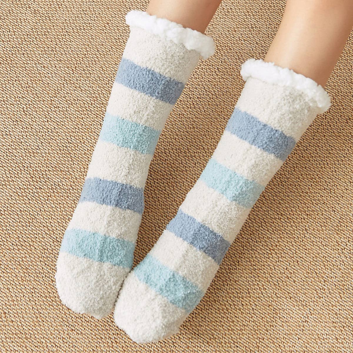 THICKENED TWISTED STRIPED PLUSH INDOOR SLIPPERS_CWMS0711