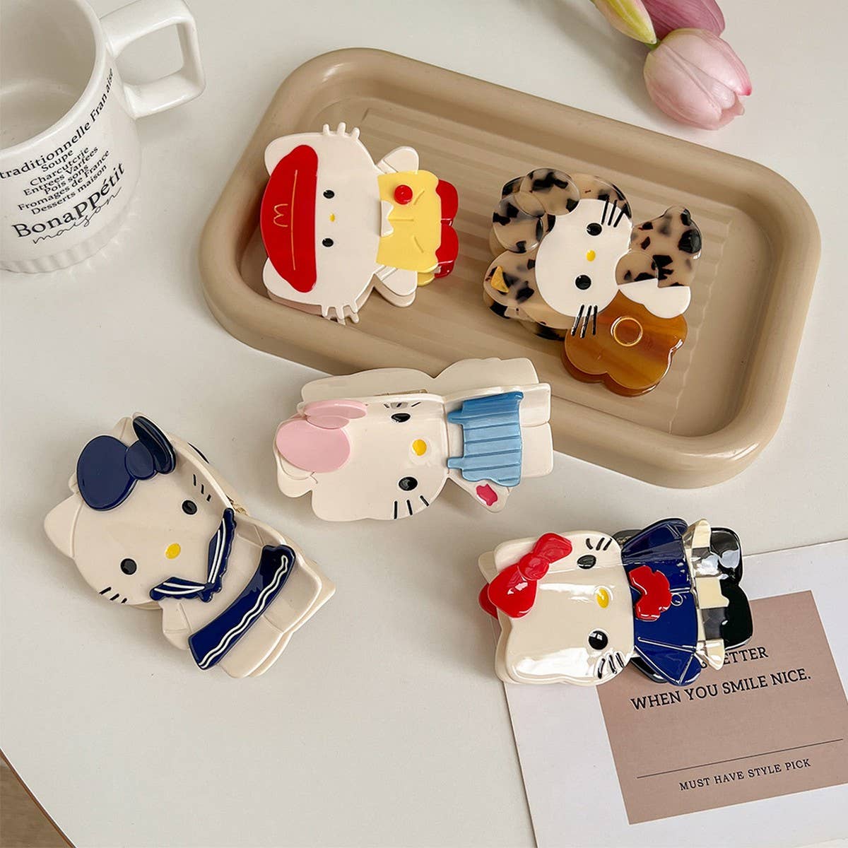 CUTE CAT HAIR CLAW ACETATE CARTOON ANIMAL CLIP_CWAHA5710