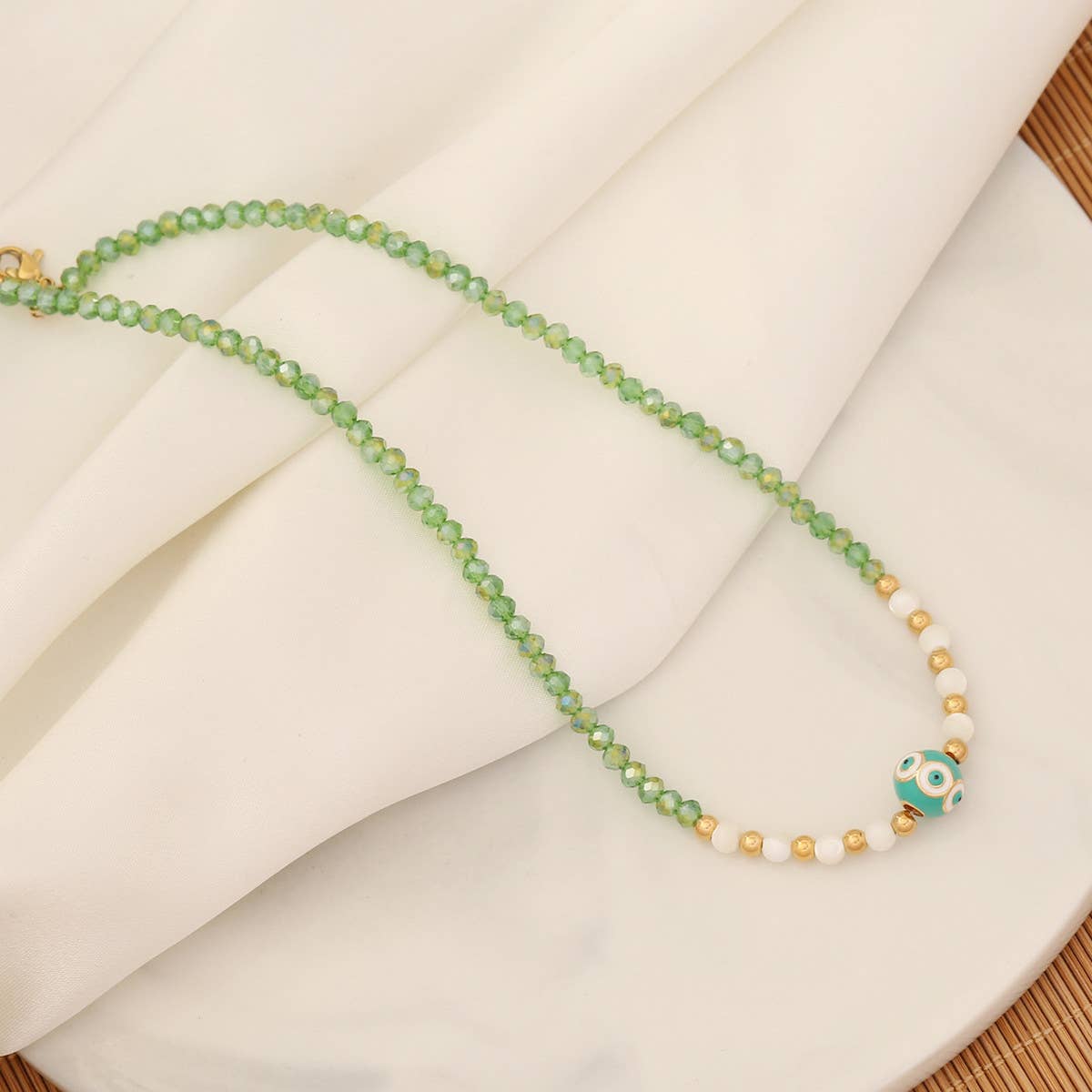 FASHION SUNFLOWER NATURAL STONE NECKLACE_CWAJE0634