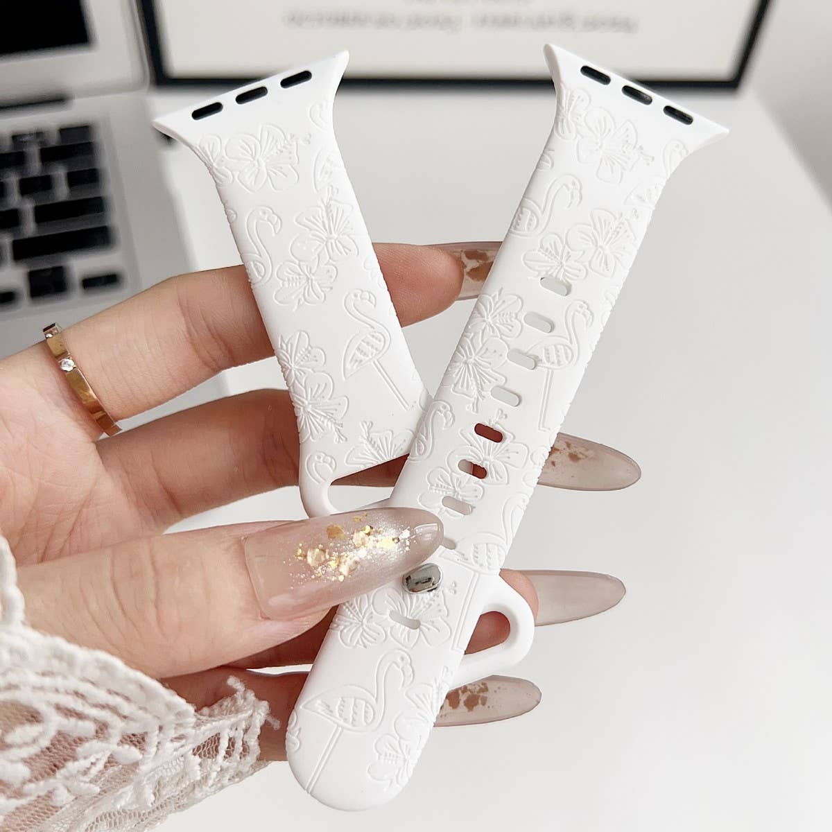 APPLE WATCH ULTRAS9S8 ENGRAVED FLAMINGO STRAP_CWWW0057