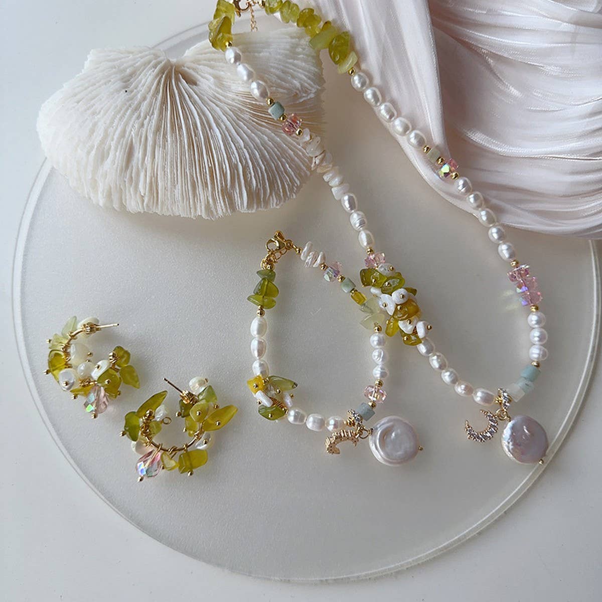 IRREGULAR RAW STONE HAND WOVEN NECKLACE_CWAJE1695