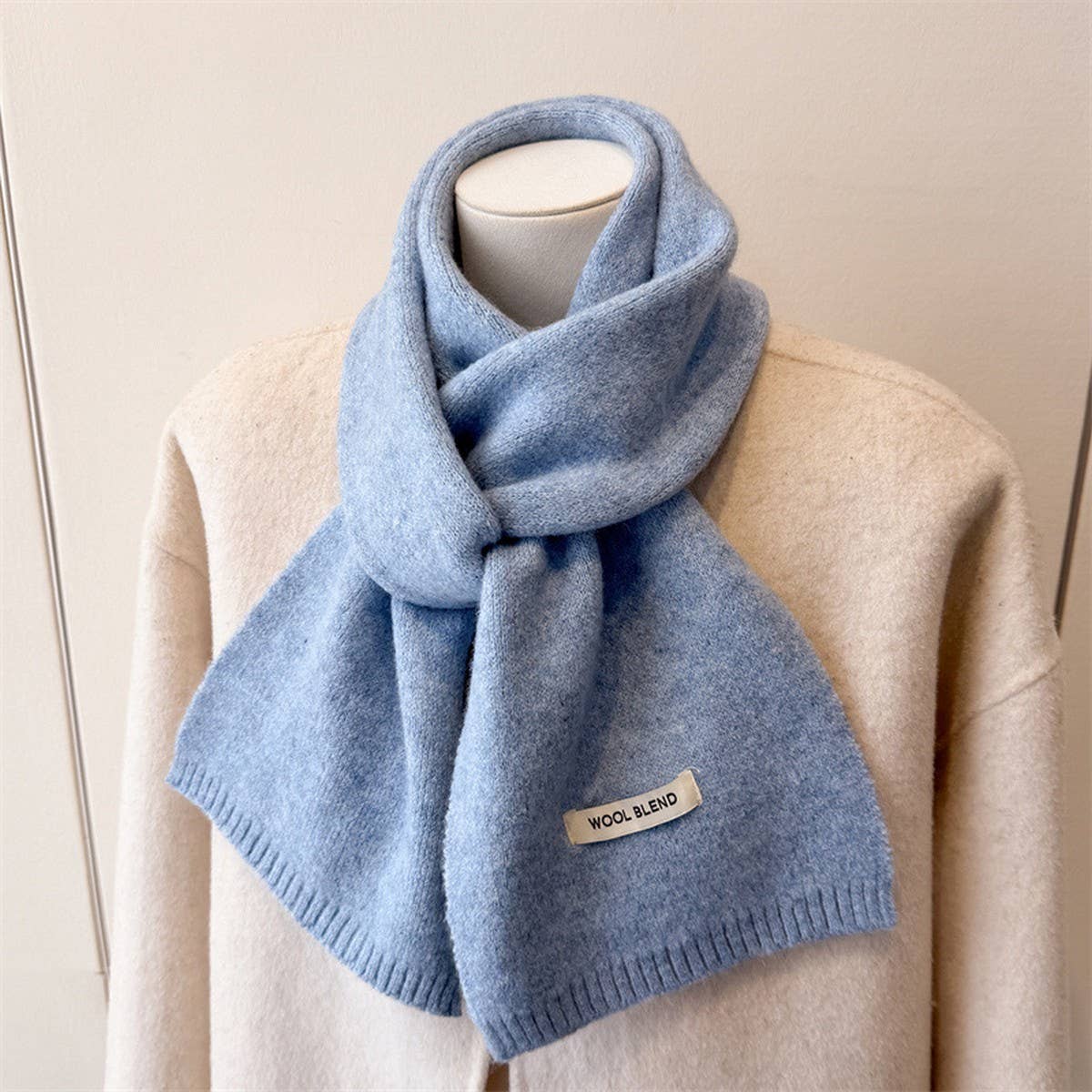 Solid Knit Scarf Soft Warm Winter Shawl_Cwasc03456
