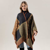 SHAWL SCARF FAUX CASHMERE SLIT CAPE_CWASC2261