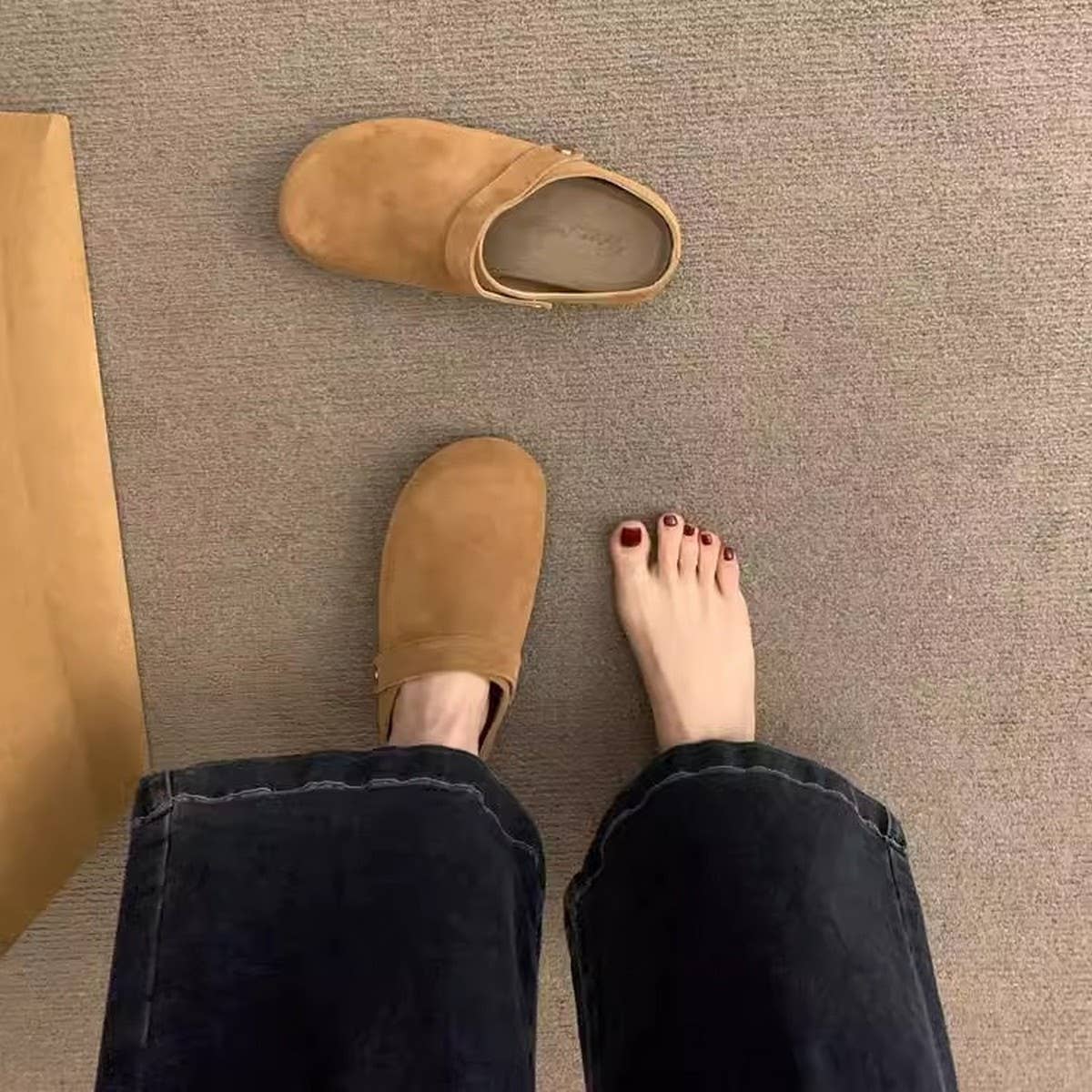 LEATHER PLATFORM CLOG MULES FOR WOMEN_CWSHF0096