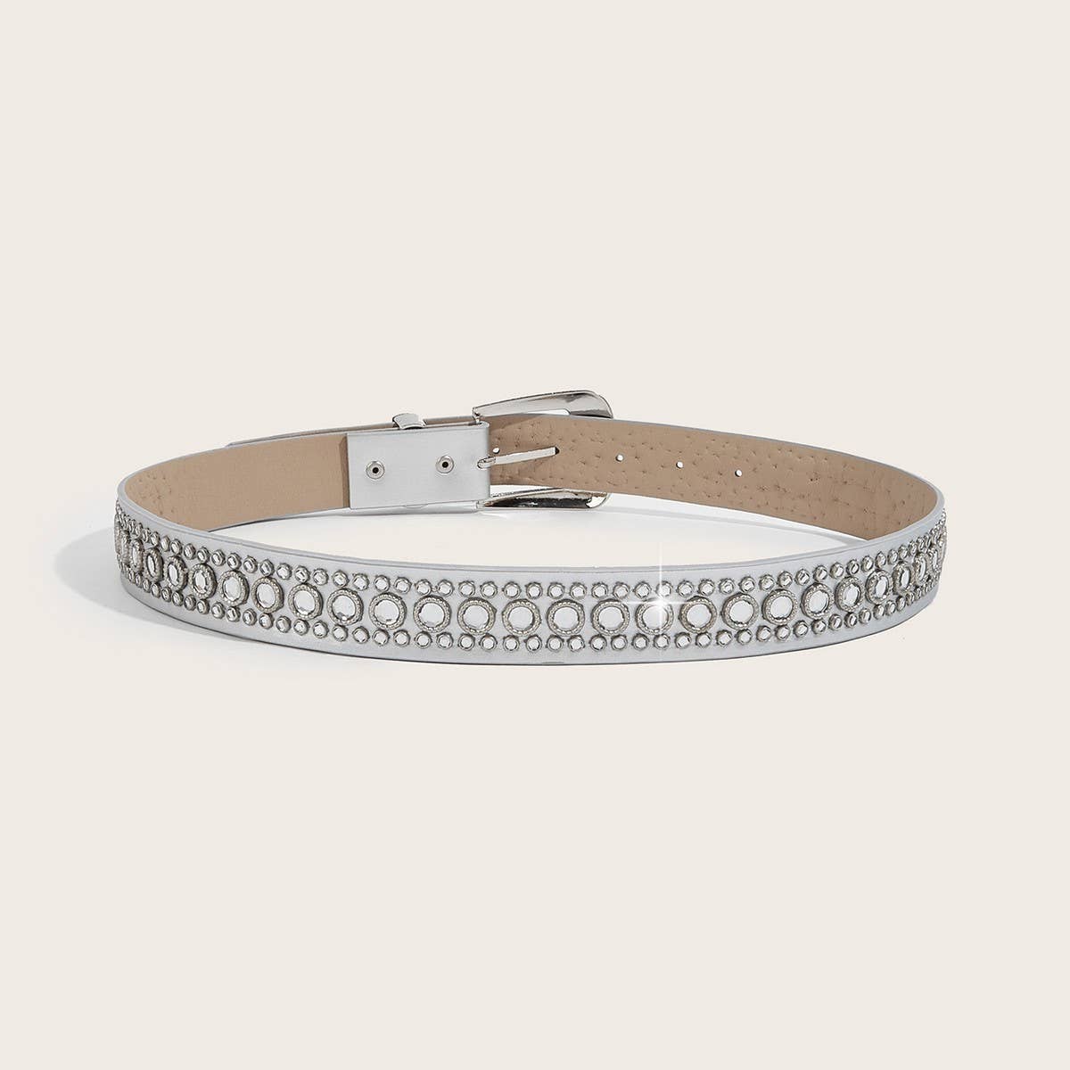 Cwabe0564_Punk Style Studded Rhinestone Belt