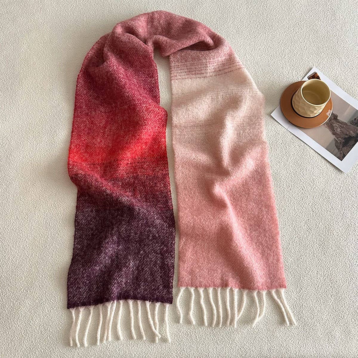 GRADIENT WOOL SCARF THICK SOFT WINTER WRAP_CWASC2362