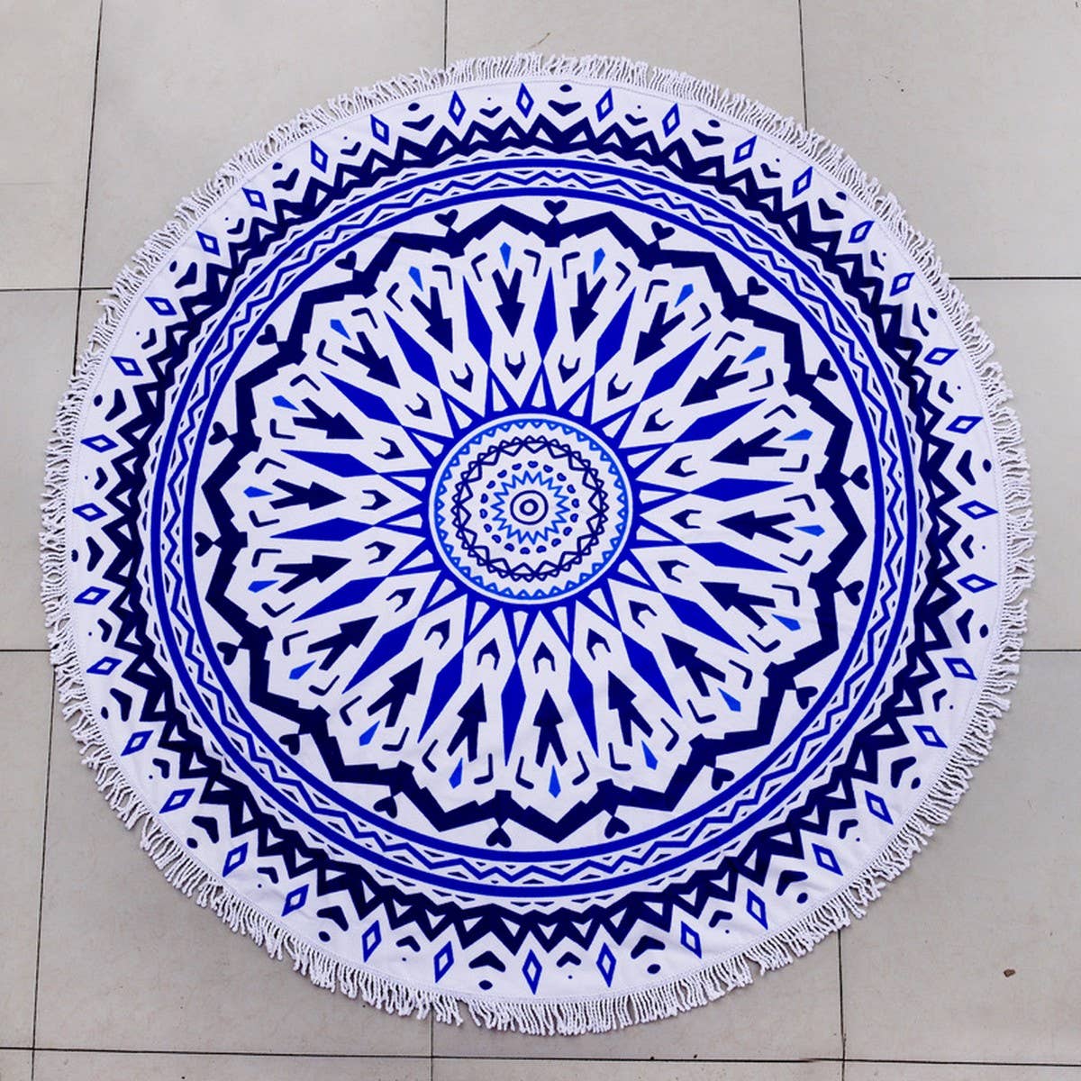 ROUND MICROFIBER TASSEL BEACH TOWEL BLANKET_CWMM7602