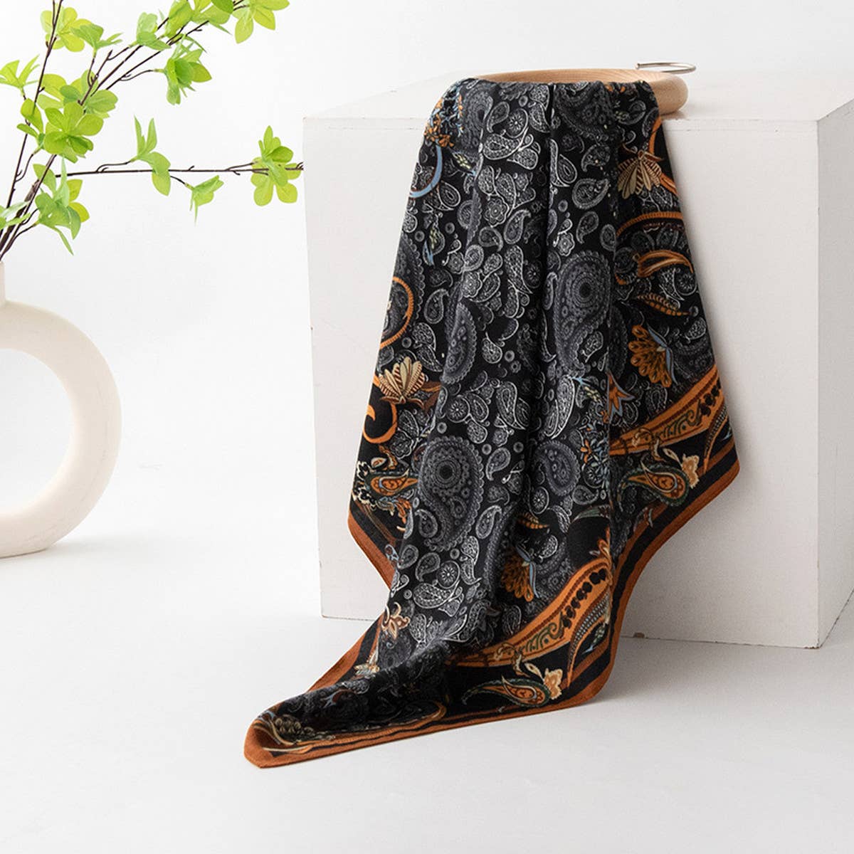 Vintage Cashew Flower Small Square Scarf_Cwasc0935