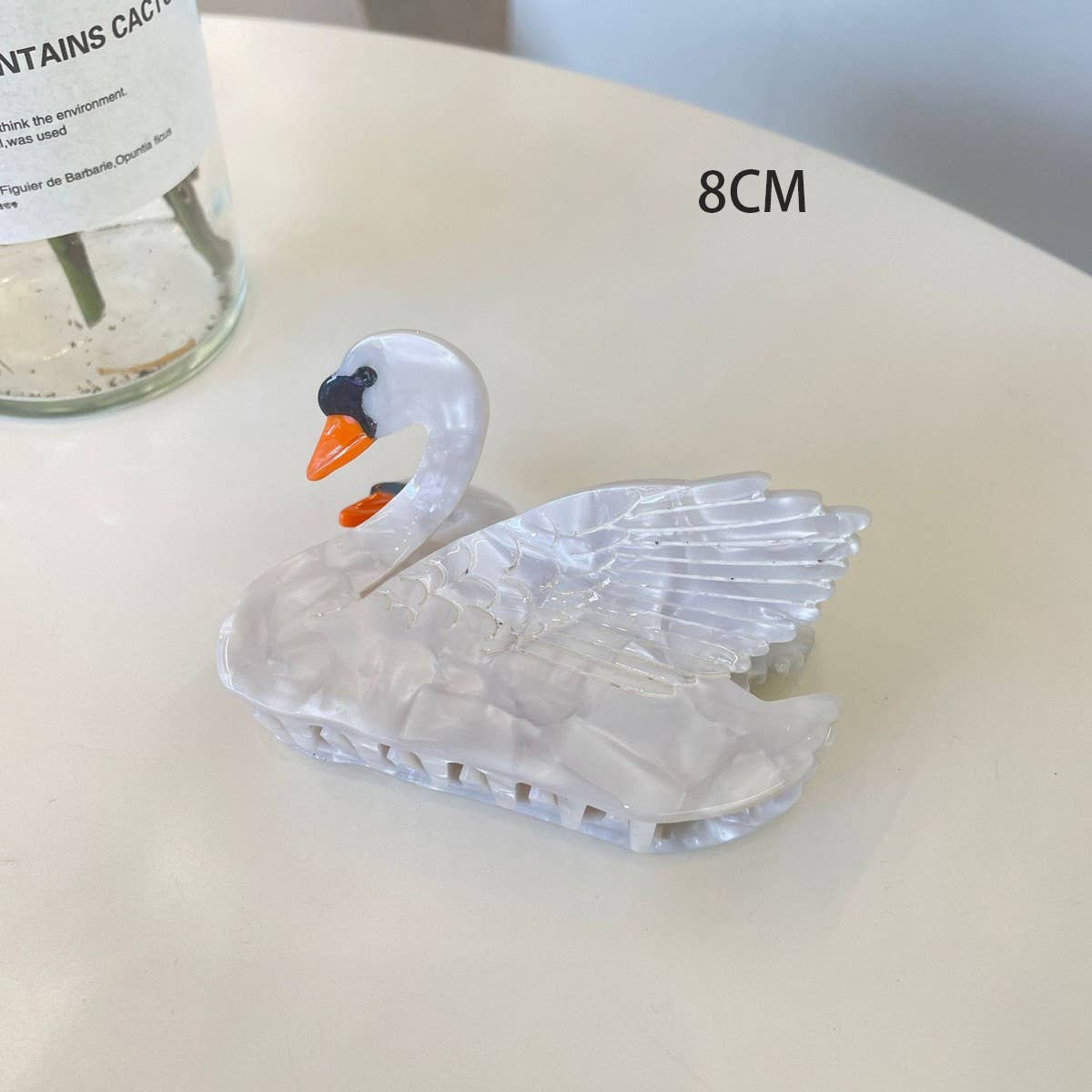 FASHIONABLE WHITE SWAN ACETIC ACID HAIR CLIP_CWAHA0549
