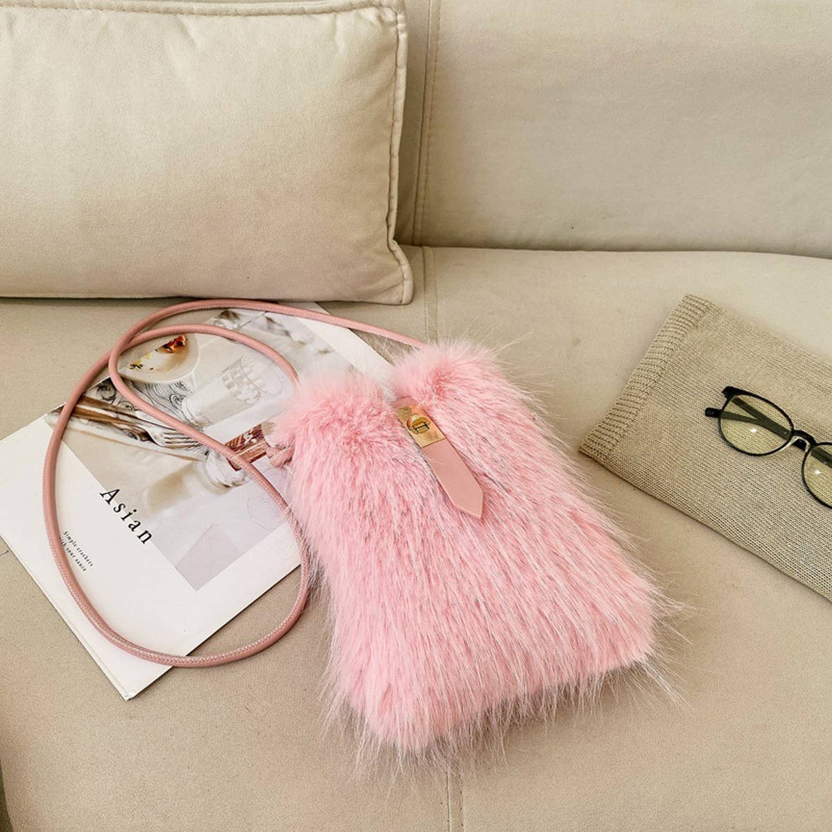 Winter Faux Fur Shoulder Crossbody Plush Bag_Cuab00740