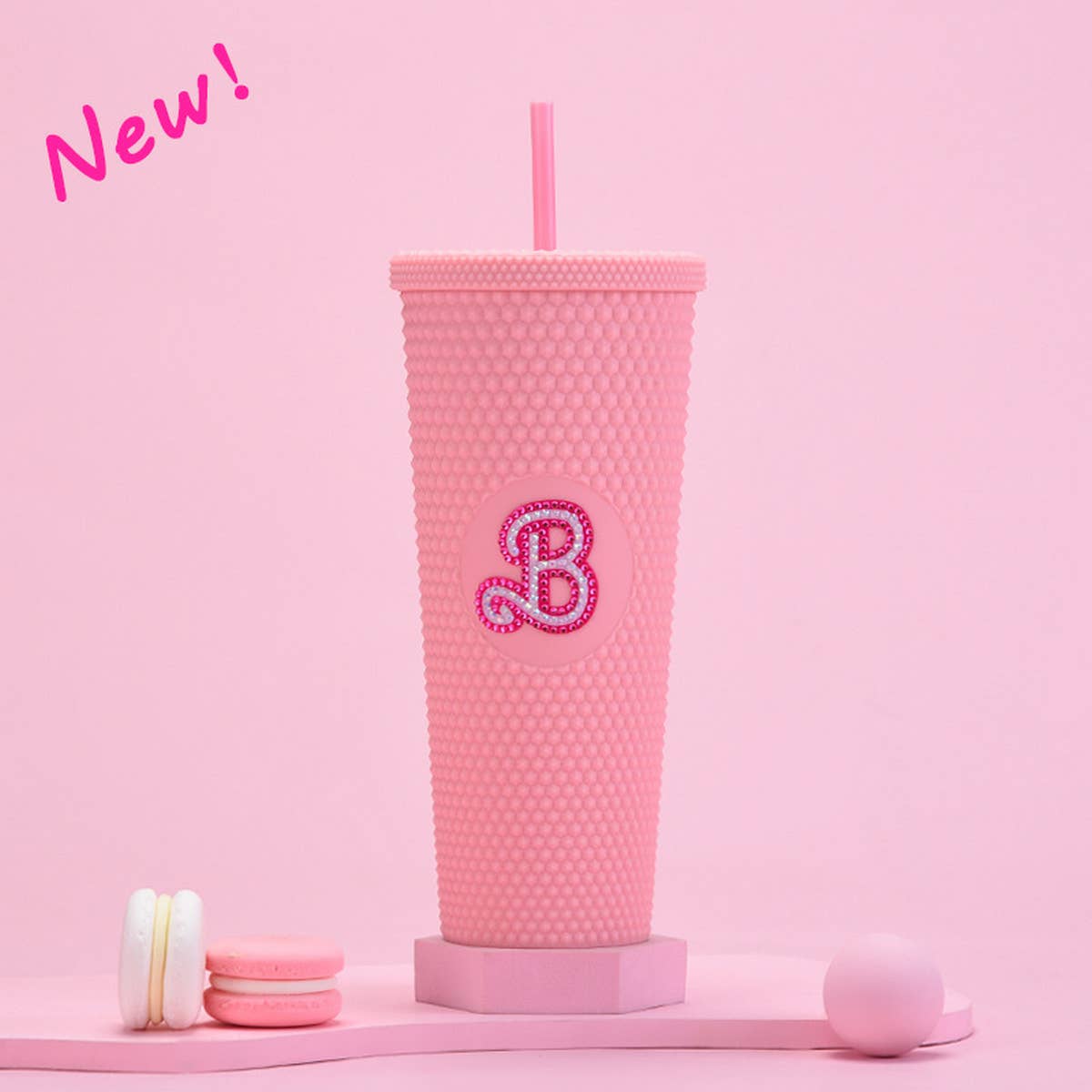 DOUBLE LAYER PORTABLE PLASTIC STRAW DIAMOND CUP_CWMM0978