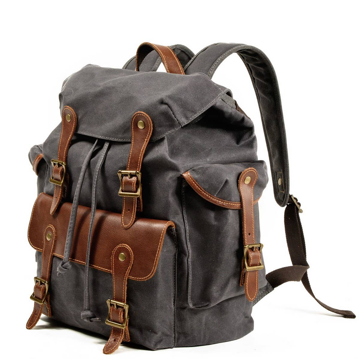 RETRO MILITARY CANVAS BACKPACK FOR MEN_CWAB5522