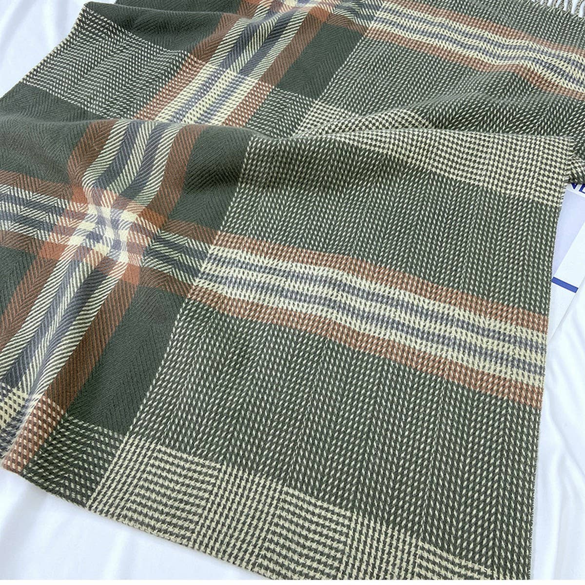 PLAID WOOL BLEND SCARF WINTER WRAP FOR WOMEN_CWASC1457