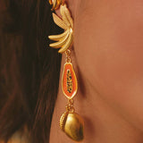 Tropical Fruit Earrings Stainless Steel Elegant