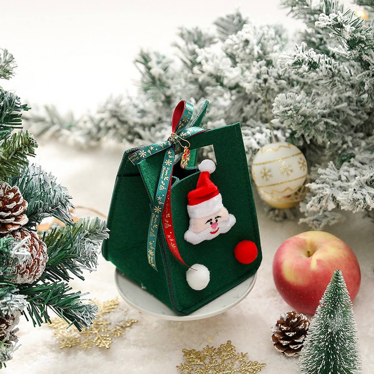 Felt Xmas Apple Bag Gift Box Tote Pouch_Cwmm10578