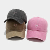 Vintage Washed Pink Heart Baseball Cap_Cwah04569