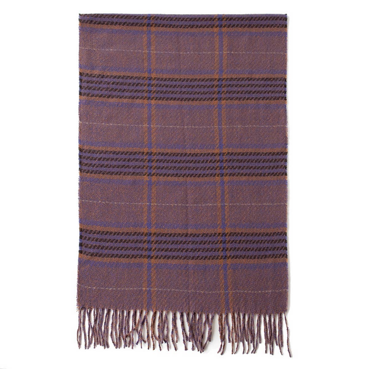 PLAID TASSEL SCARF SOFT WARM FAUX CASHMERE WRAP_CWASC0997