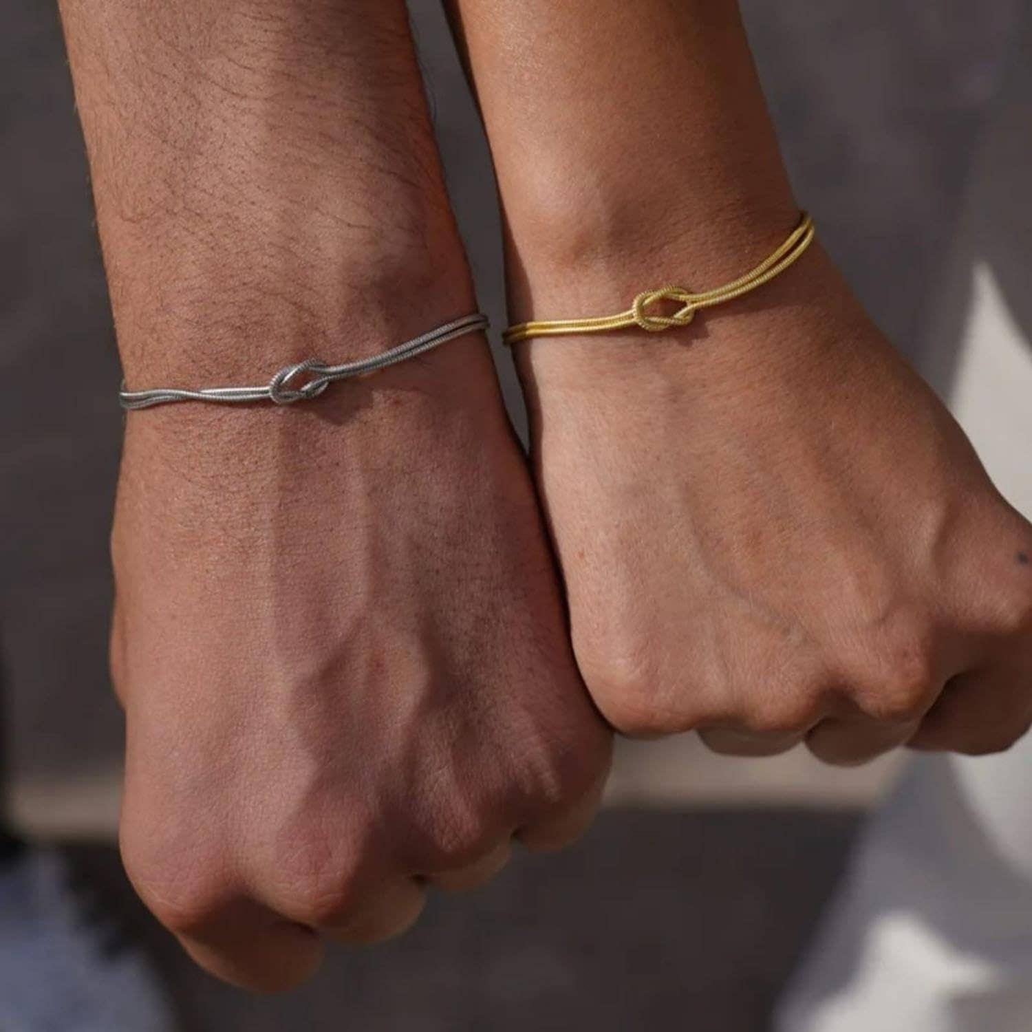 Brass Love Knot Snake Bone Bracelet_Cwaje4941