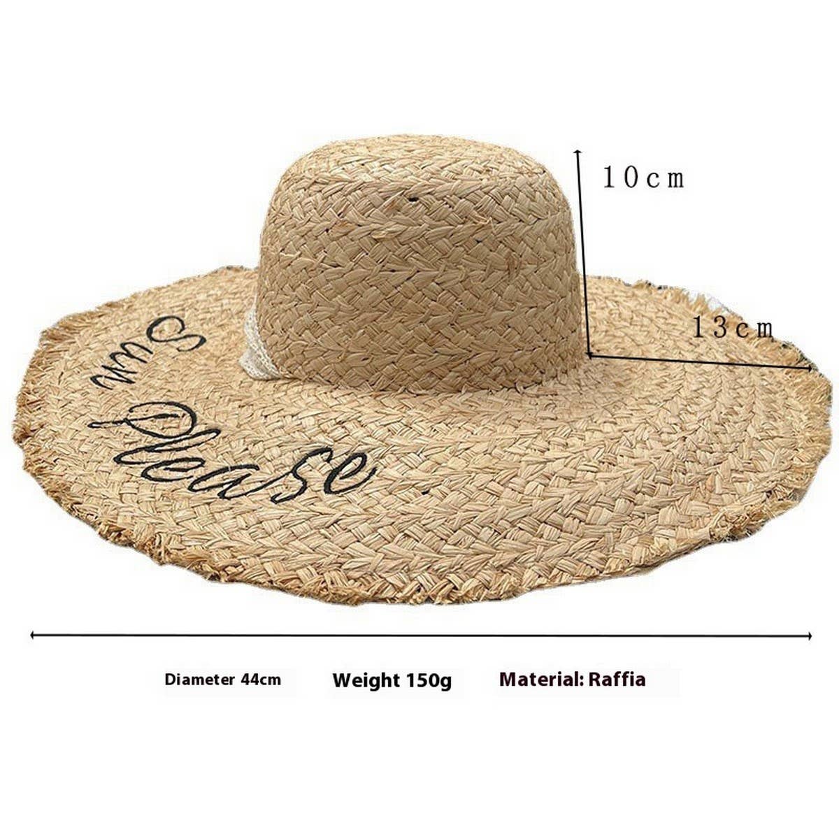 SUMMER LITERARY FUR EDGED SUN HAT_CWAH3396