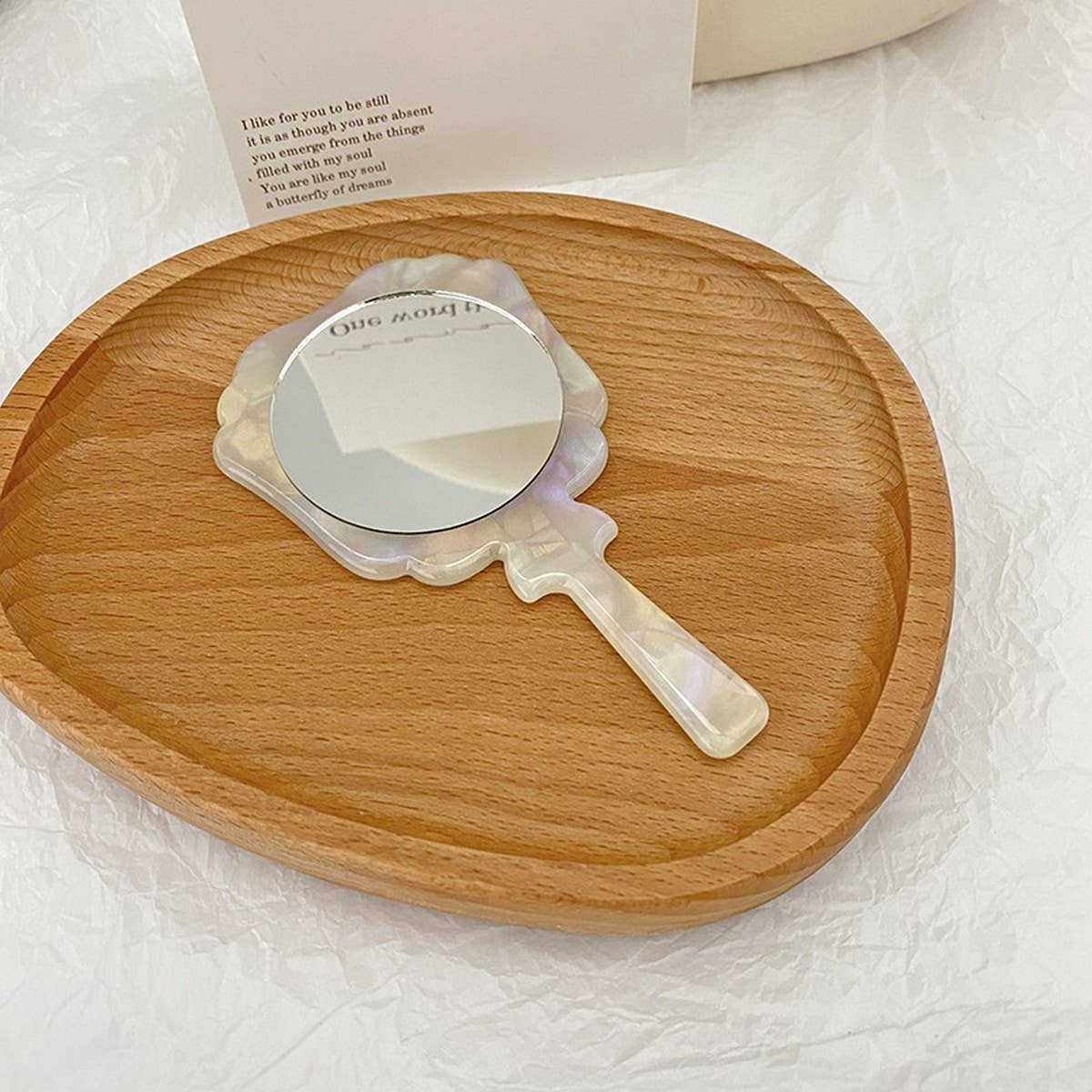 HANDHELD ROSE MIRROR PORTABLE MAKEUP ACCESSORY_CWMM6368