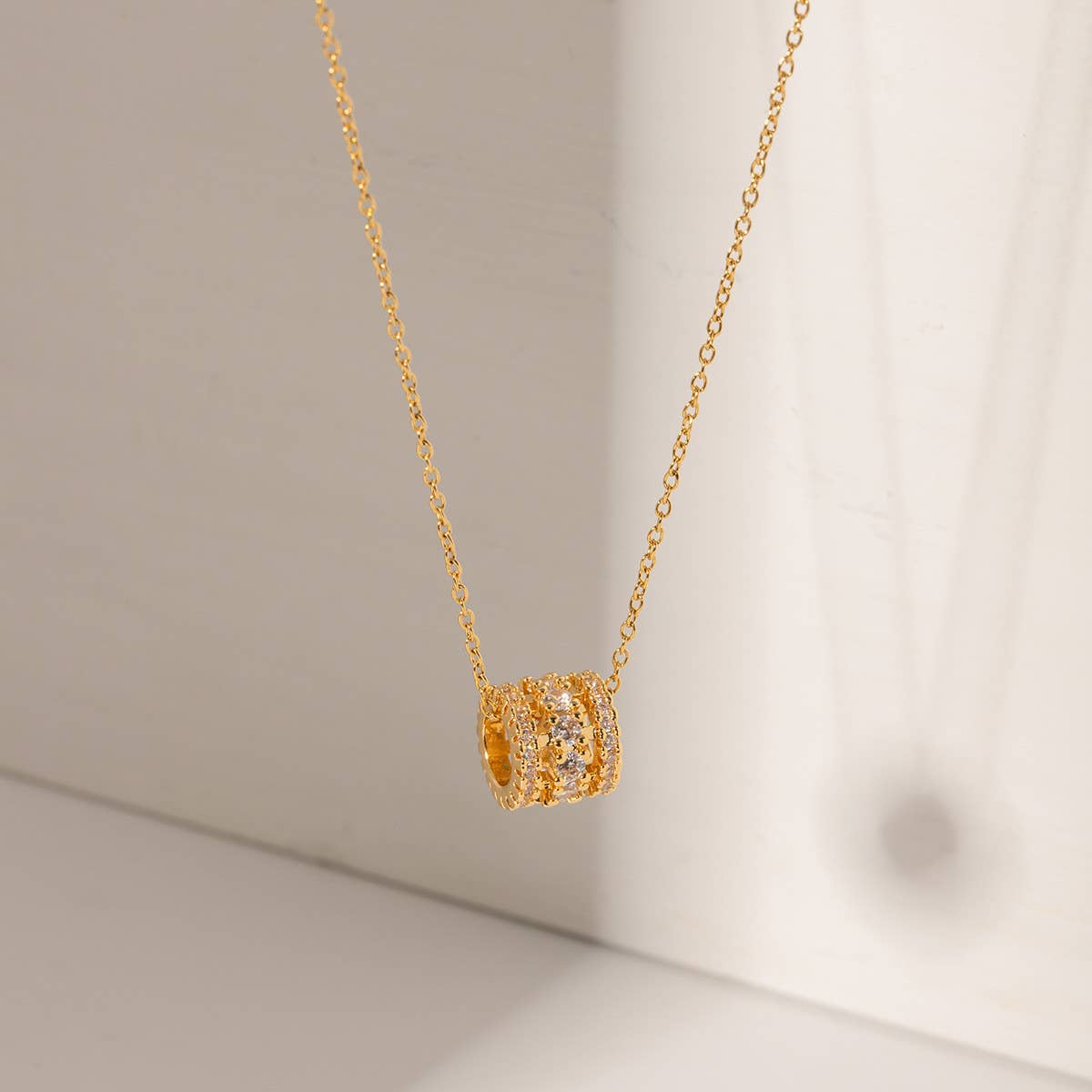 Versatile 18K Round Zirconia Necklace_Cwaha0905