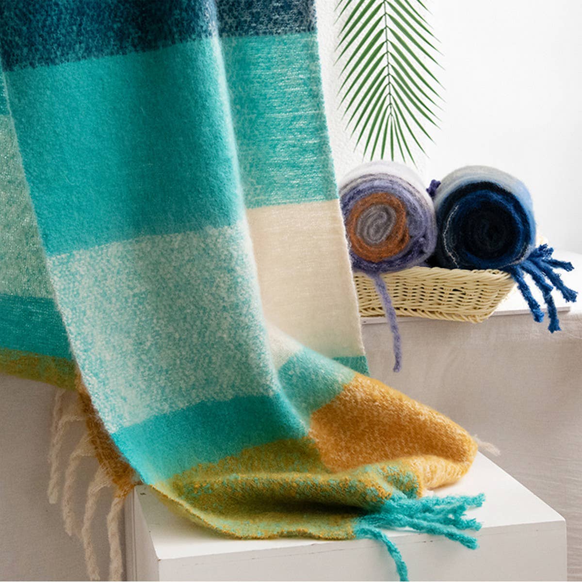 Autumn And Winte Fluffy Plaid Scarf_Cwasc1006