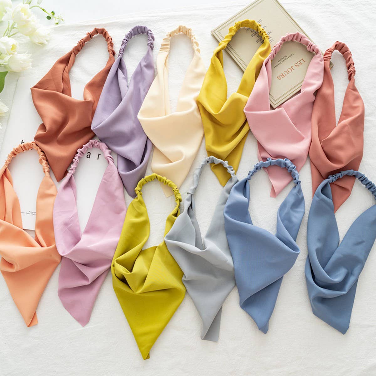 SOLID COLOR TRIANGULAR SCARF HAIR ACCESSORIES_CWAHA4150