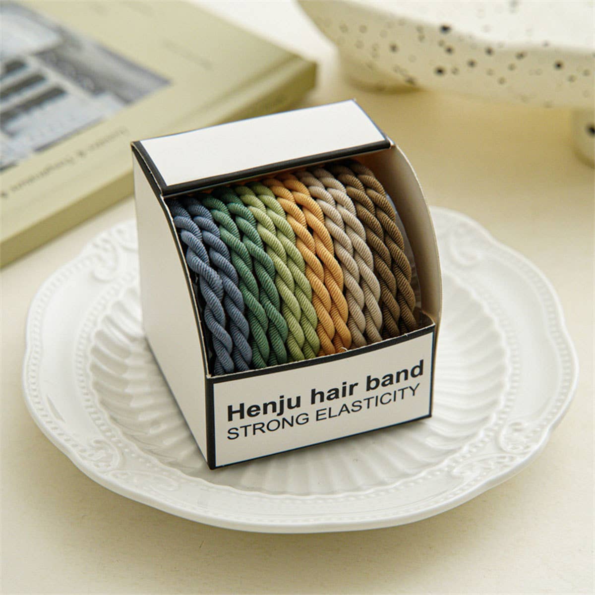 10PCS BRAIDED CORD SUPER STRETCHY ELASTIC HAIR TIE_CWAHA0331