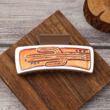 Western Cactus Leather Hair Claw Shark Clip_Cwasc1629