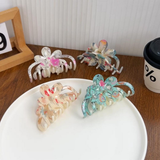 Vintage Floral Claw Clip Elegant Chinese Grip