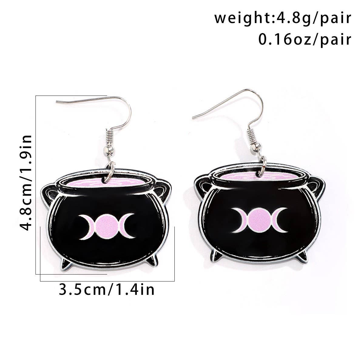 NEW DARK SWEET COOL WITCH GHOST EARRINGS_CWAJE1477