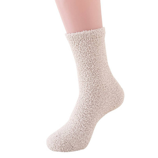Women Home Solid Color Coral Velvet Socks_Cwms0330
